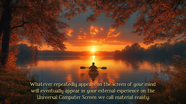 Whatever repeatedly appears on the screen of your mind will eventually appear in your external experience...